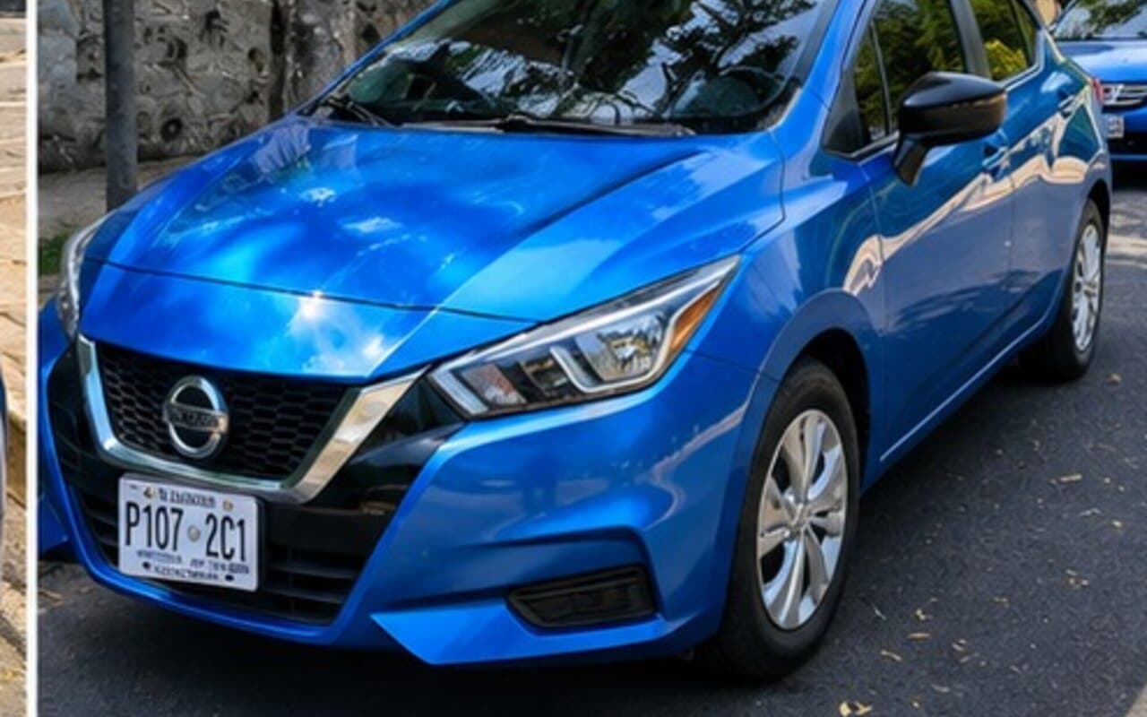 Nissan Versa 2022 Azul de renta en San Salvador, El Salvador — Lubbi Rent a Car